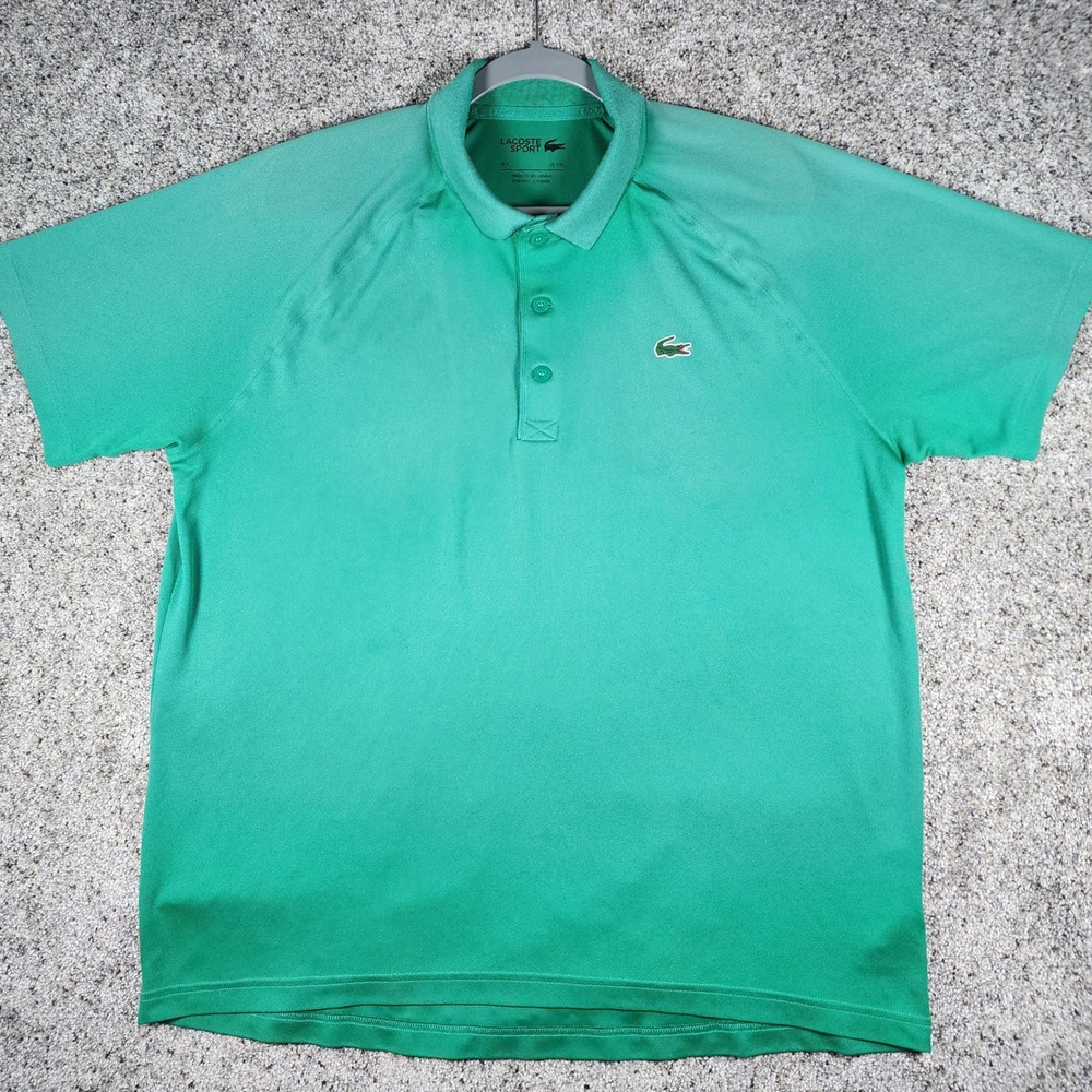 Lacoste Sport Polo Shirt Mens XXL Green Ultra Dry Performance Excellent